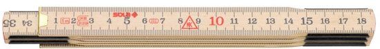 Sola H 1/6 Duimstok - hout - blank - 1m