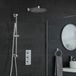 Doucheset encastrée 2 voies thermostatique D, 30cm pomme de douche barre de glissière chrome