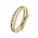 Lucardi Dames 14 karaat gouden ring met zirkonia en zoetwaterparel