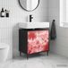 Maison Exclusive Armoire de salle de bain exclusive - Modèle AACHEN, finition noir imitation chêne, dimensions : 60 x 40 x 61 cm