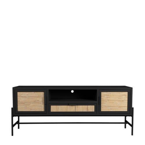 Dutchbone Yasu Dressoir - Hout/Metaal Zwart - Retro & Vintage