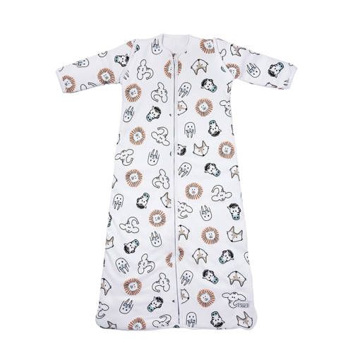 Meyco Animal baby slaapzak winter 110 cm - Wit/zwart/beige