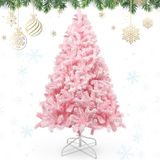 AGM Kunstkerstboom, sneeuwvlokroze, 1,5 m, 600 takken, voor buiten en decoraties