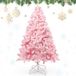 AGM Kunstkerstboom, sneeuwvlokroze, 1,5 m, 600 takken, voor buiten en decoraties