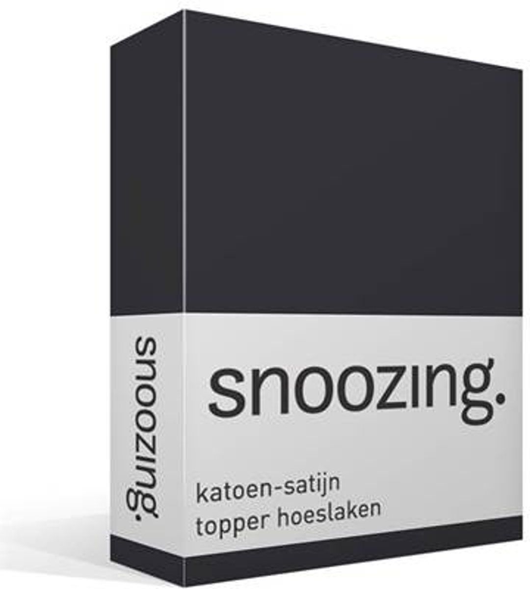 Snoozing katoen-satijn topper hoeslaken - Lits-jumeaux (160x220 cm) - grijs