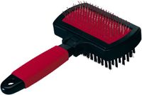 Ferplast Borstel Dubbel Perlon - Hondenvachtborstel - 17x10.5x5 cm Rood Zwart
