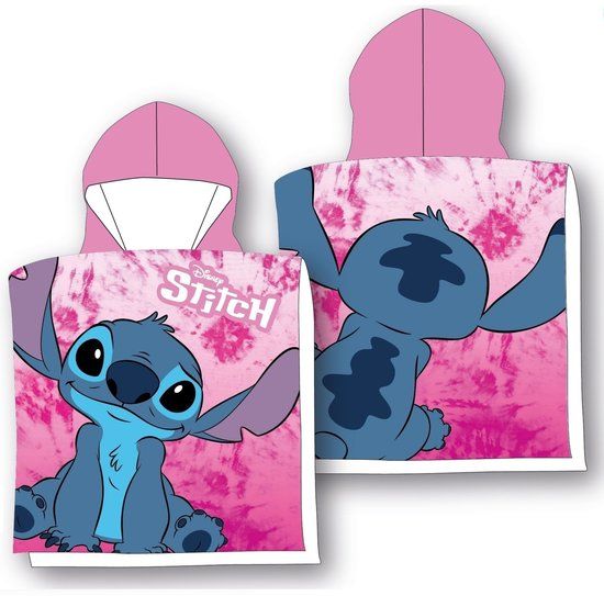4KidsOnly Lilo & Stitch Poncho Unisex Roze Camouflage Microfiber Kinderen