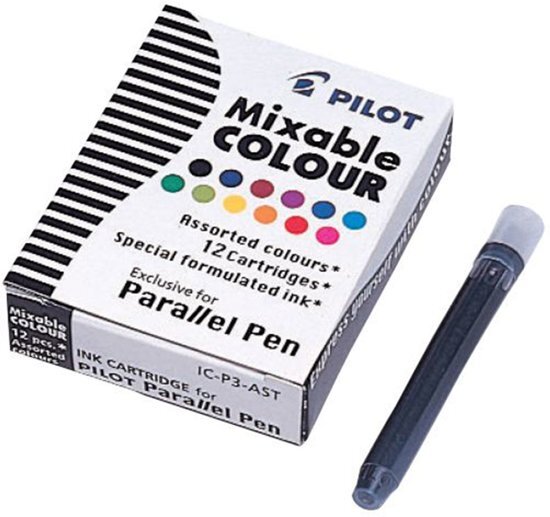 Pilot Parallel Pen (12 Kleur Cartridges) - 12 kleuren mengbare inkt â€“ Geschikt voor de Parallelpen