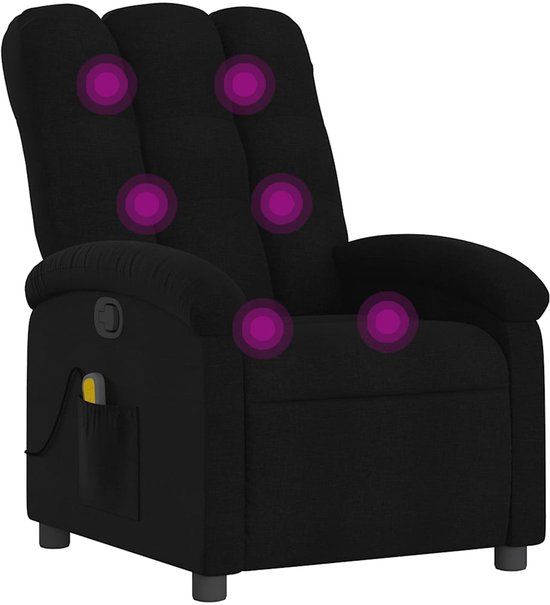 VidaXL Massagestoel verstelbaar stof zwart