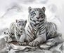Vedes Diamond Painting knutselset witte tijger 40x30cm creatief speelgoed