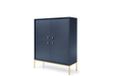 3xE living Commode 4 deuren 104 cm, marineblauw, gouden handgrepen