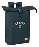 Harper & Neyer Rugzak met klep voor laptops van 39,6 cm (15,6 inch), Donkerblauw