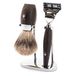 Mühle Set Rasage Brosse Rasage Blaireau Fin, Rasoir Fusion® & Support Série Kosmo