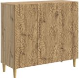 vidaXL Dressoir Artisanaal eiken 89 x 34,5 x 80 cm Bewerkt hout