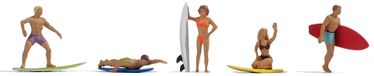 Surfers, échelle H0, blanc, plastique