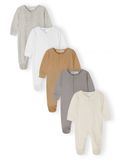 Minoti baby pyjama 5-pack unisex onesie - met voetjes