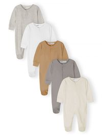 Minoti baby pyjama 5-pack unisex onesie - met voetjes