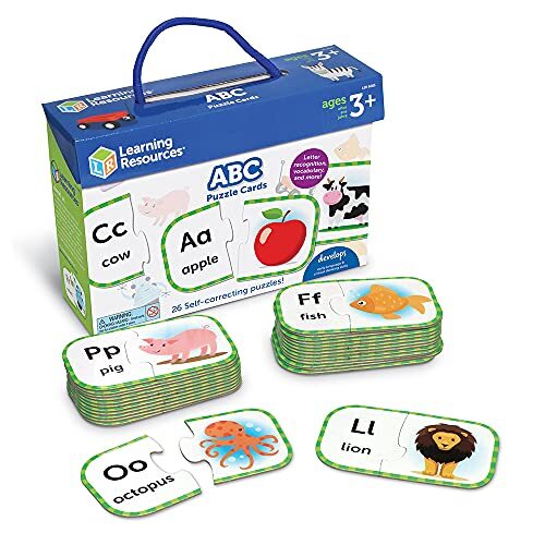 Learning Resources LER6085 ABC kaarten, voorschoolse gereedheid, zelfcorrigerende puzzels, leeftijd 3+