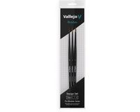 Vallejo Hobbypenseel - VALB01991 Ontwerp Penselen Set - Natuurlijk Haar - Maten 0 1 en 2 Penseel