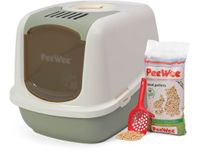 Peewee Ecodome XXL Kattenbak Startpakket - Saliegroen/Crème