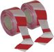 Ruban de signalisation - 2x - rayé rouge/blanc - 500 mètre - plastique