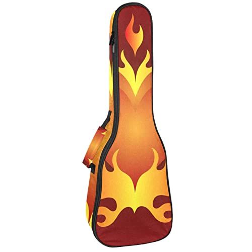 Mersov Concert Ukelele Rugzak, Heavy Duty Ukelele Case Bag met Opslag, Sopraan Concert Tenor Ukelele 10MM Gewatteerde BagBlack SheepsFlaming Love Heart Red Power