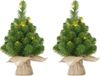 Mica Decorations Edelman Bv 3x Mini Kunst Kerstboom met 15 LED Lampjes 60 cm