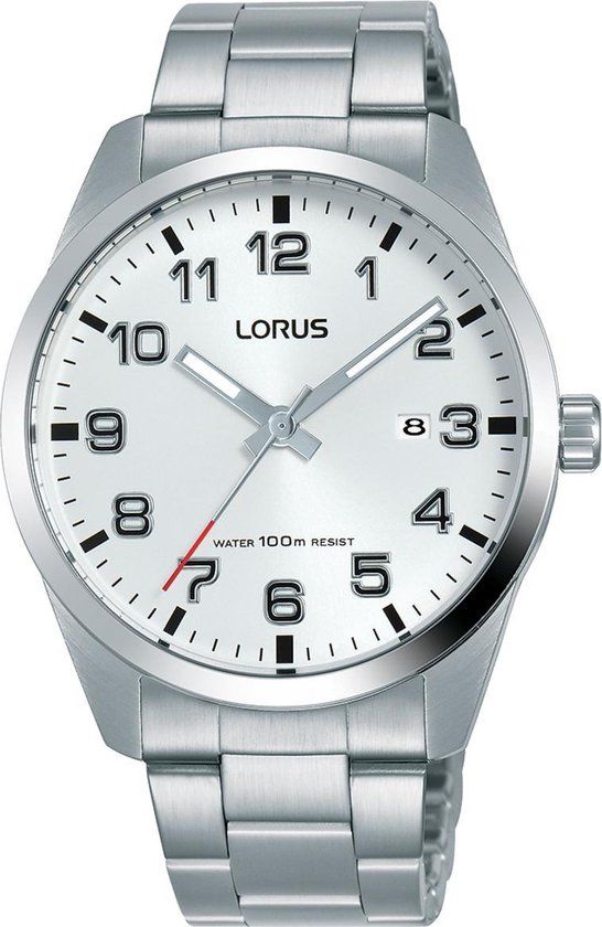 Lorus RH977JX5 Heren Horloge - Zilverkleurig - Stalen Band - Wit Wijzerplaat - Heren