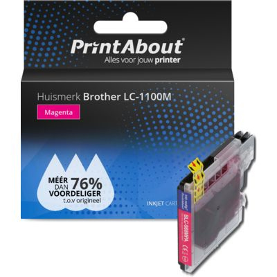 PrintAbout   Huismerk Brother LC-1100M Inktcartridge Magenta