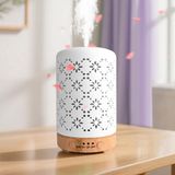 Diffuseur d'arômes céramique - 100 ml - Bois - Blanc - Avec veilleuse