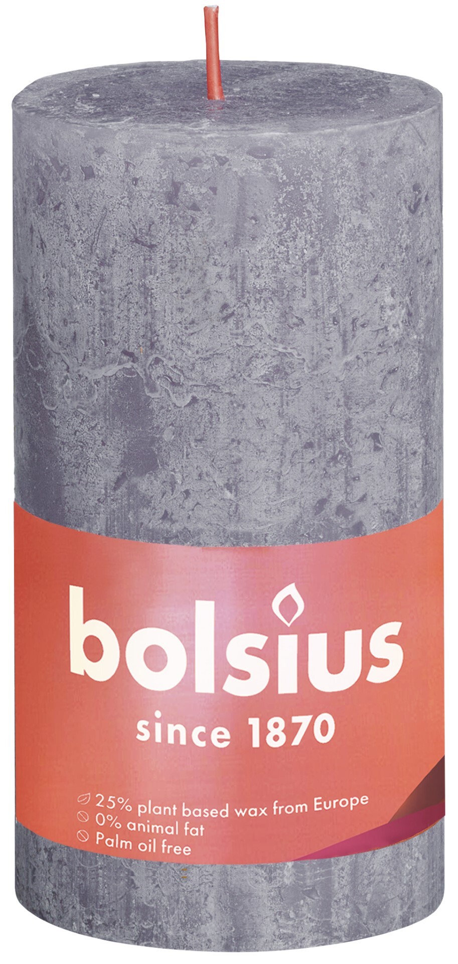 Bolsius Rustiek Shine stompkaars 130/68 Frosted Lavender