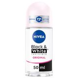 Nivea Black & White Invisible Original Deo Roll-On, 6 stuks (6 x 50 ml), anti-transpirant, parfum, reguleert het ademend vermogen
