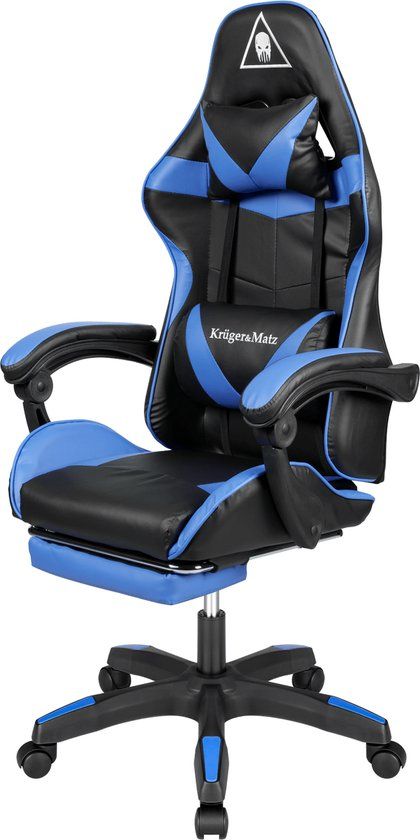 Krüger&Matz Warrior GX-150 Gaming Stoel - Blauw/Zwart