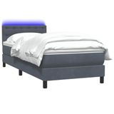 vidaXL Boxspring met matras en LED fluweel donkergrijs 80x220 cm