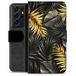 Samsung Étui Portefeuille Premium Samsung Galaxy S21 Ultra 5G - Feuilles Dorées
