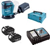 Makita DBO180RFJ 18V Li-Ion Accu Excentrische Schuurmachine Set (2x 3.0Ah Accu) In Mbox - 125mm
