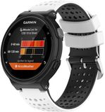 By Qubix - Siliconen Dot Pattern bandje - Wit + zwart - Geschikt voor Garmin Approach S20