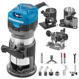 VEVOR Compacte routerset met zachte start, 710 W, snelheid 10.000 – 30.000 omw/min, elektrische freesmachine van hout, multifunctionele elektrische freesmachine, koelbasis en schuine basis en