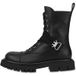Moschino Bottes de combat en cuir de veau avec lacets Noir
