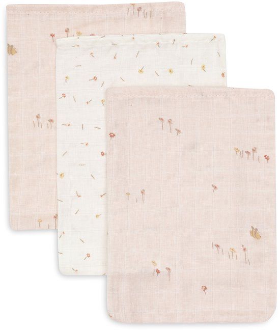 Jollein Hydrofiel Washandje - 15x20cm - Pretty Picnic - 3 Stuks