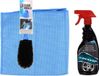 Dunlop Jeu de nettoyage pour jantes de voiture - Brosse/Spray de nettoyage/Chiffon microfibre - Pack nettoyant pour jantes - Voiture et vélo