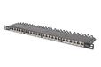 Assmann DIGITUS Patchpaneel - 19 inch - Cat-6A - 24-poorts RJ45 - Afgeschermd - LSA Patchveld - Rekmontage 0,5U - Zwart