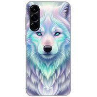 Maniacase Etui voor Samsung Galaxy A56 witte wolf paarse reflectie