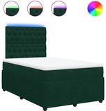 vidaXL Boxspringbed met matras, donkergroen, 120x190 cm, fluweel