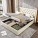 MODFU Gestoffeerd bed 160x200 cm – USB (draadloos & bekabeld) – LED – Opbergruimte – Zwart PU