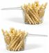 Cosy & Trendy Snackmandje - 4x - rond - patatmandje - RVS - D19 x H7 cm - mini frituurmandje