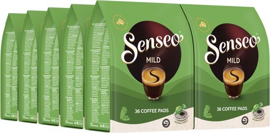 SENSEO Koffiepads Mild (360 Pads, Koffiepads voor Koffiepadmachines, Intensiteit 03/09, Light Roast Koffie), 10 x 36 Pads