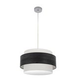PRENDELUZ Hanger van chroom en zwart hout, 2 x E27, 50 x 50 cm