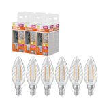 OSRAM LED lamp Superstar Classic BW25 Filament 1.8W 827, 2700K warm wit, E14, helder, 250 lm, 15.000u, dimbaar,6-Pack