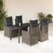 Maison Exclusive - Ensemble de jardin, 5 pièces, avec coussins, gris, en polyrotin